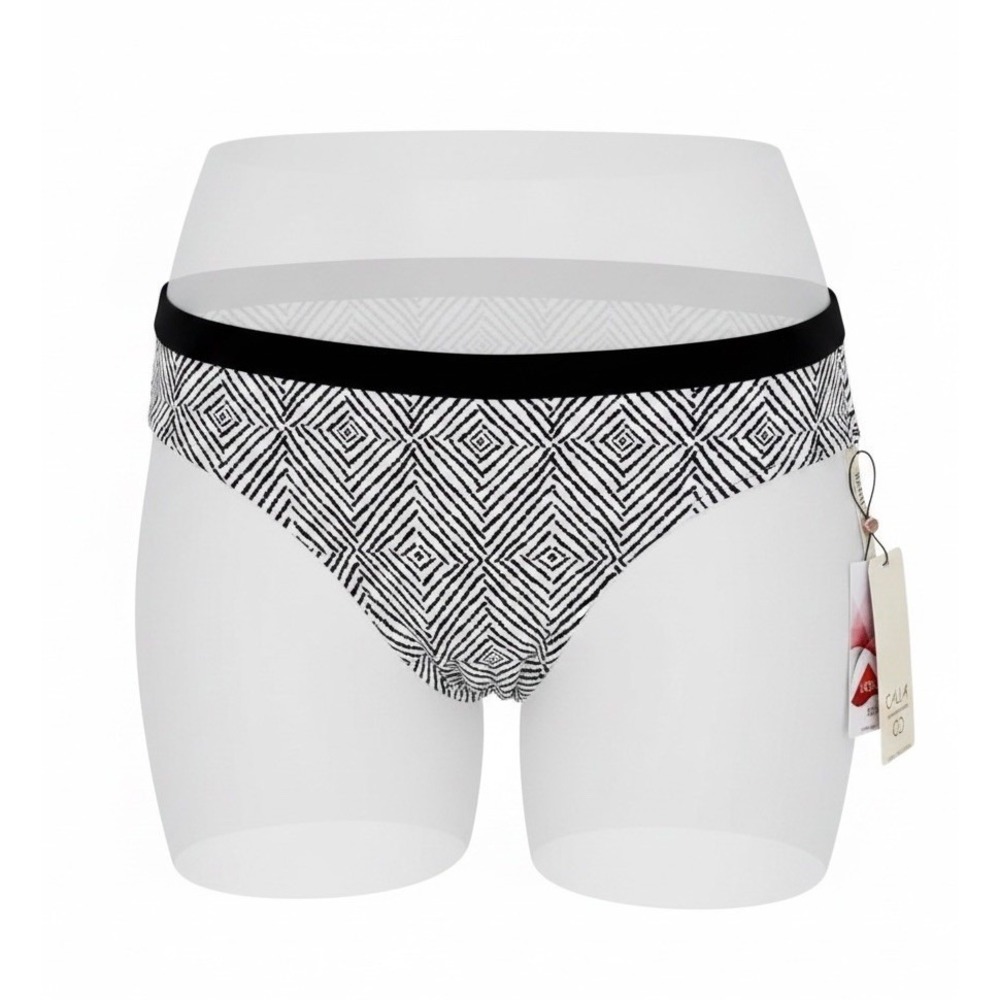 Calia Bikini Bottom Womens XL Black White Geometric Hipster Swim NWT